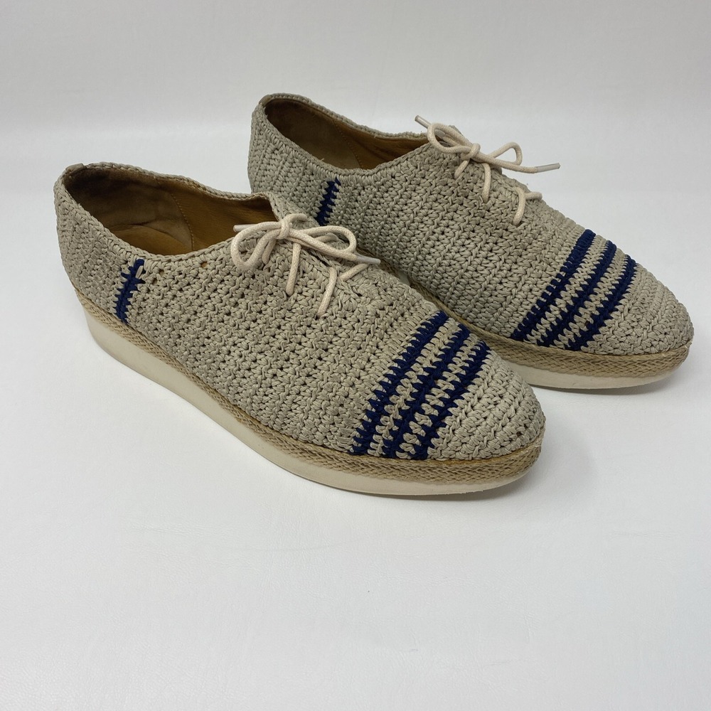 Coclico Women's crochet paddle oxford shoe platform‎ wedge Size 41 US Size 10.5